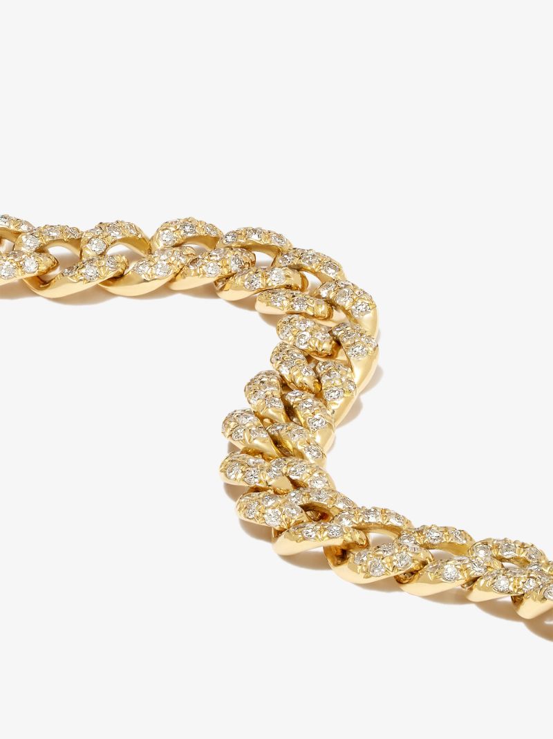 18k Yellow Gold PavÃ_x0083_Â© Diamond Link Bracelet
