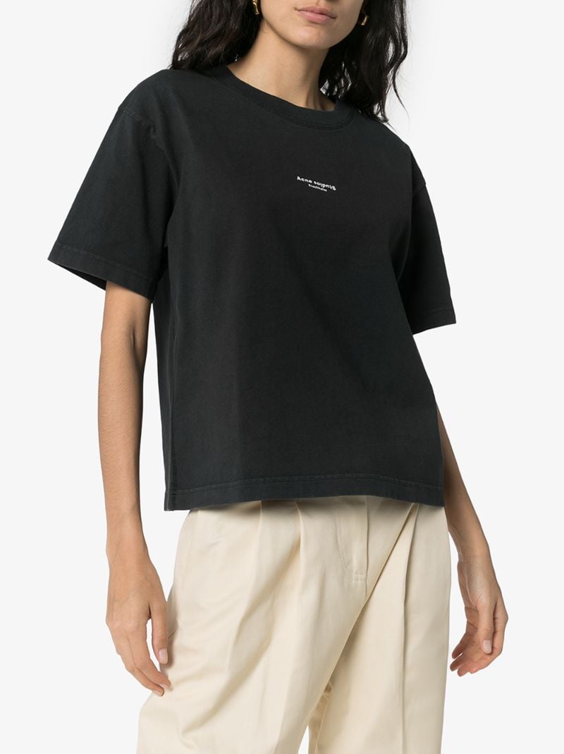 Black Logo Print Cotton T-shirt