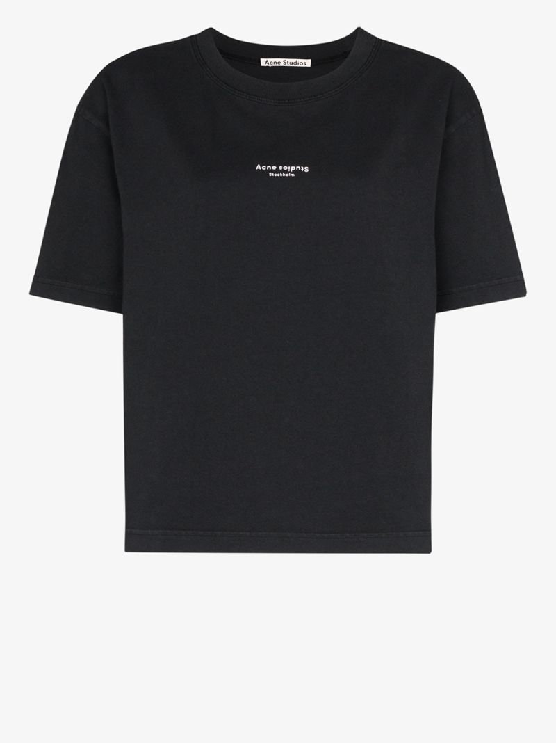 Black Logo Print Cotton T-shirt