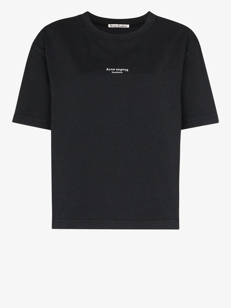 Black Logo Print Cotton T-shirt