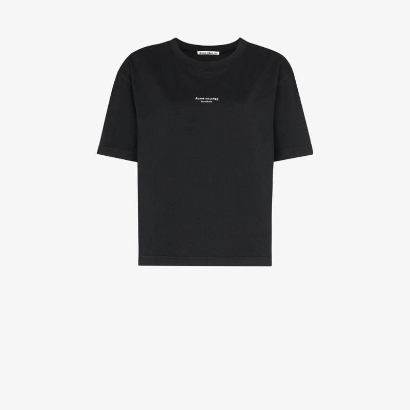 Black Logo Print Cotton T-shirt