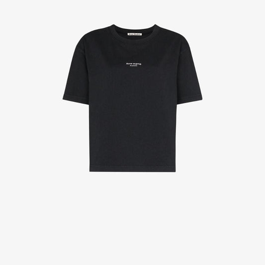 Black Logo Print Cotton T-shirt