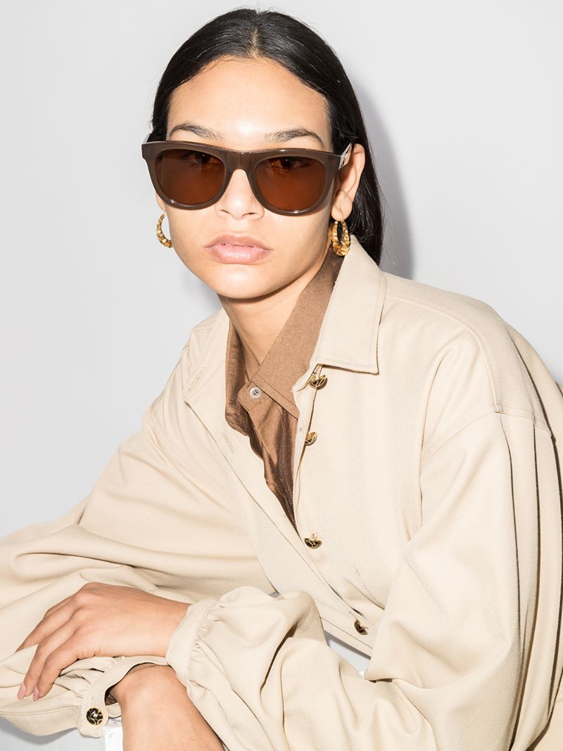 Brown Square Frame Sunglasses