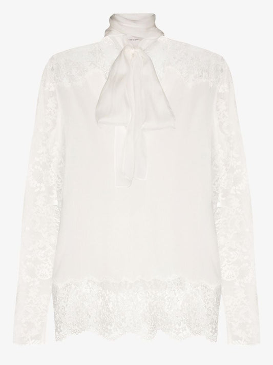 Lace Detail Pussybow Blouse