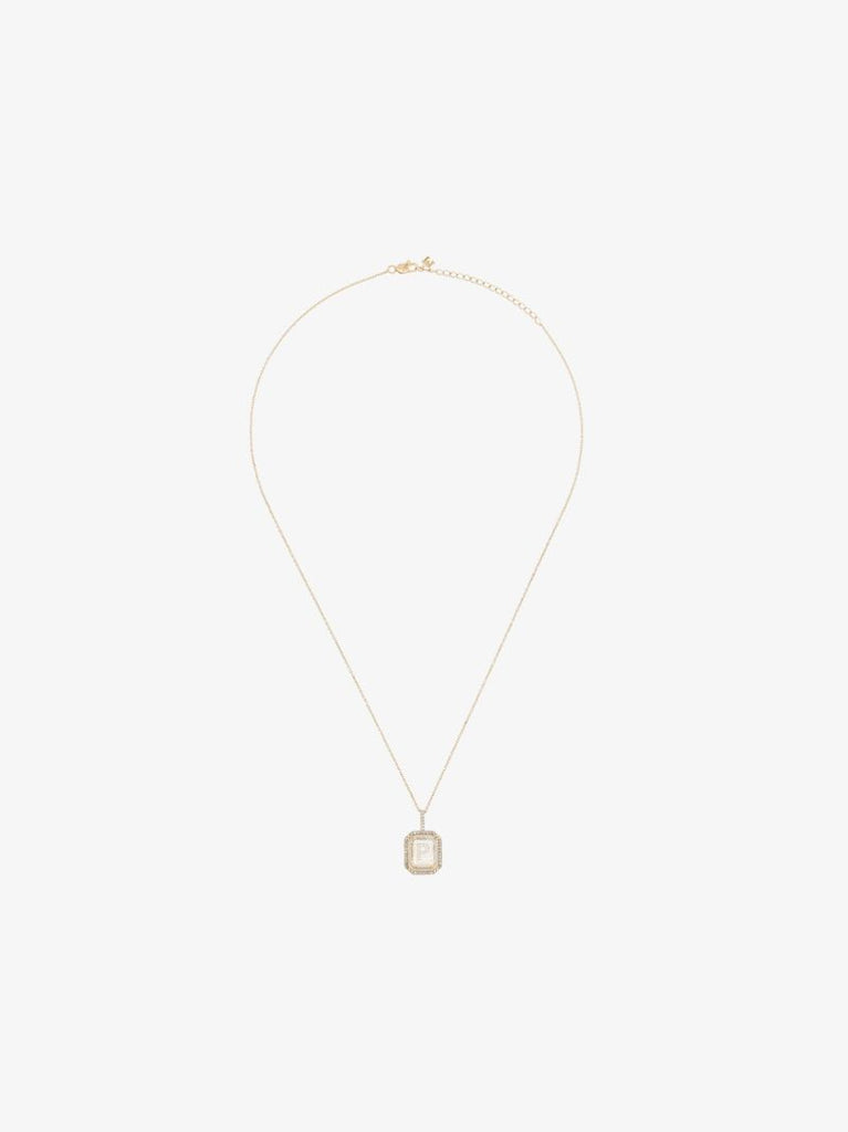 14k Yellow Gold P Initial Diamond Necklace