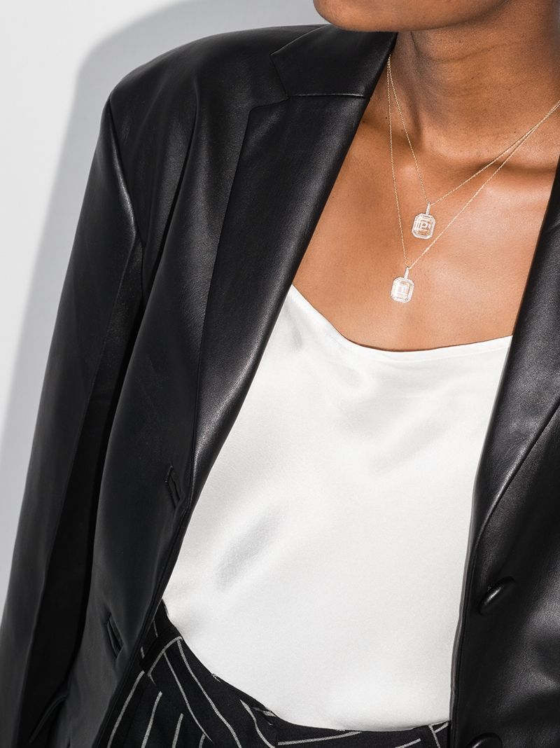 14k Yellow Gold P Initial Diamond Necklace