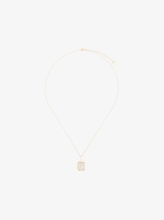 14k Yellow Gold P Initial Diamond Necklace