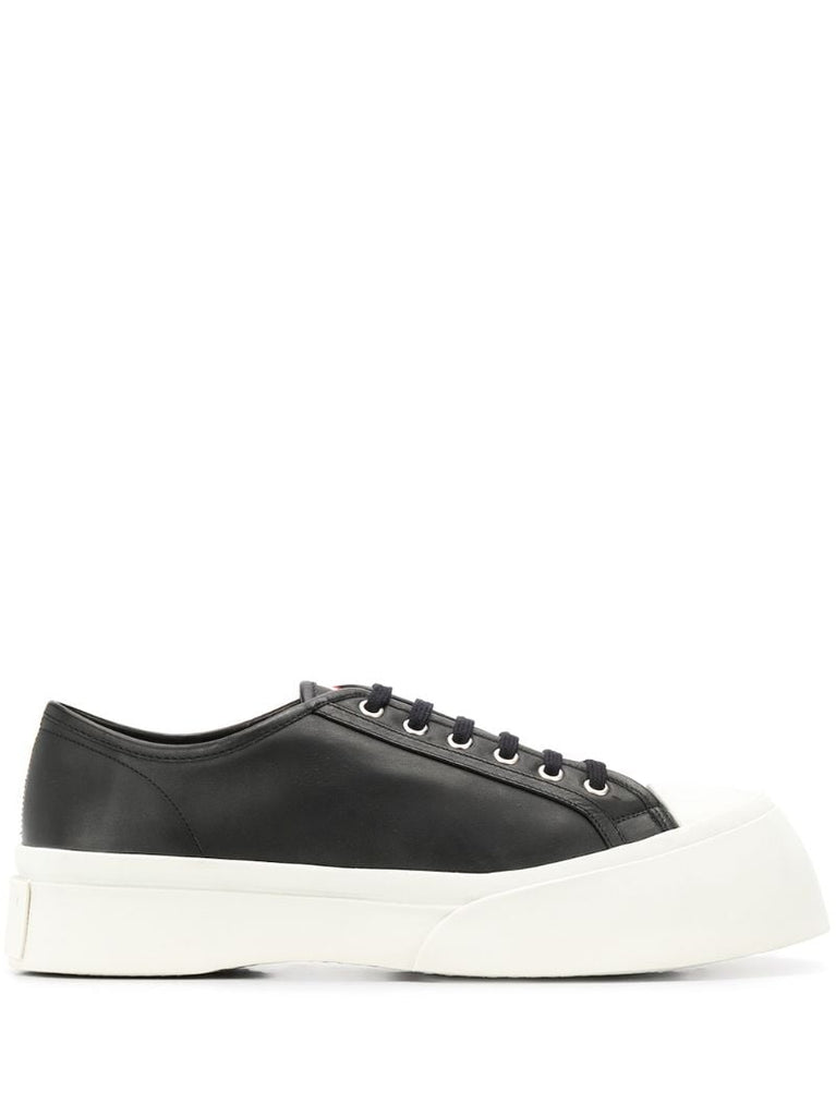 Black Pablo Leather Platform Sneakers