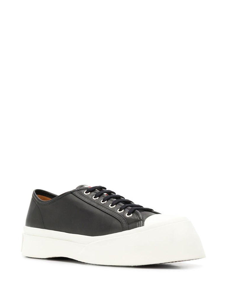 Black Pablo Leather Platform Sneakers