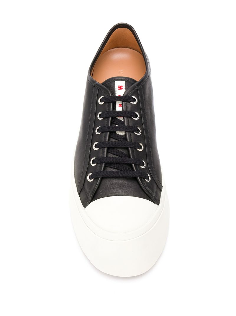 Black Pablo Leather Platform Sneakers