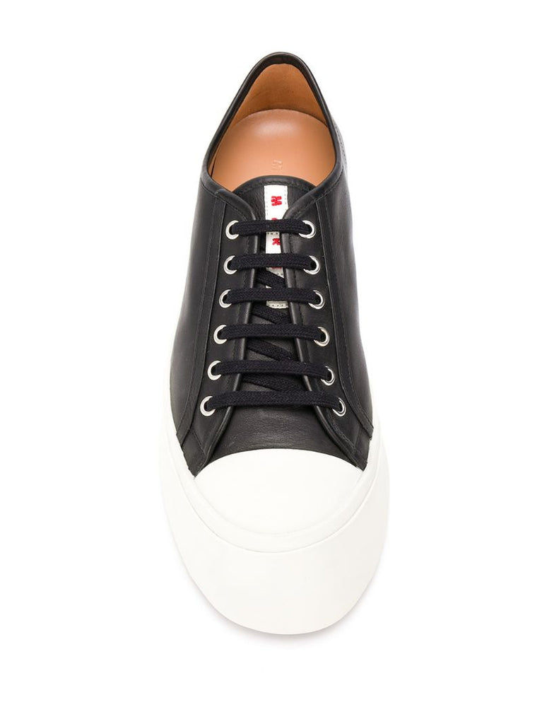 Black Pablo Leather Platform Sneakers