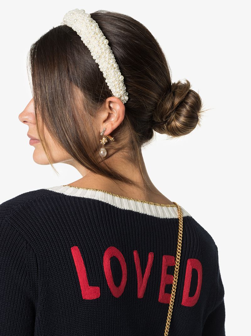 White Bailey Pearl Embellished Headband
