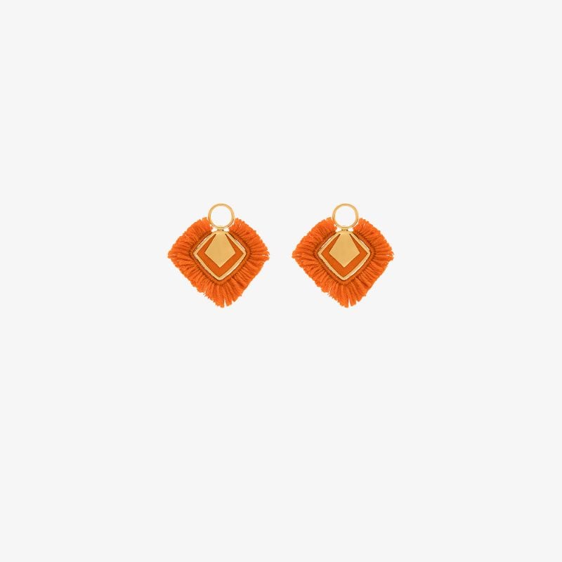 Gold-plated Fringed Wool Earrings