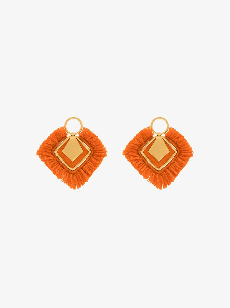 Gold-plated Fringed Wool Earrings