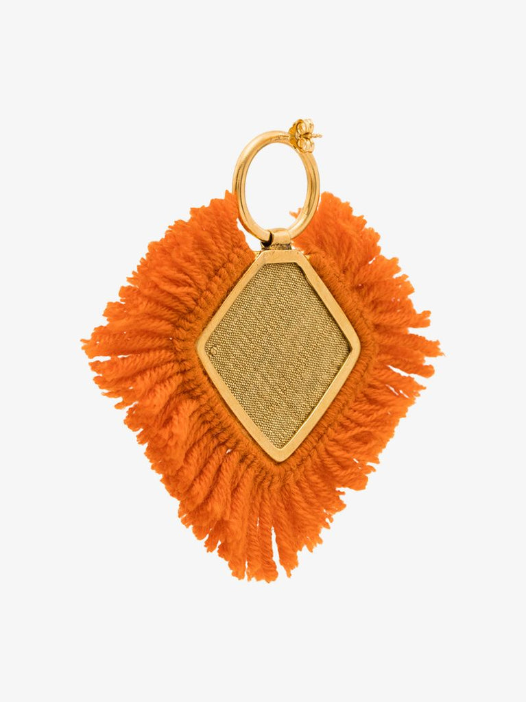 Gold-plated Fringed Wool Earrings