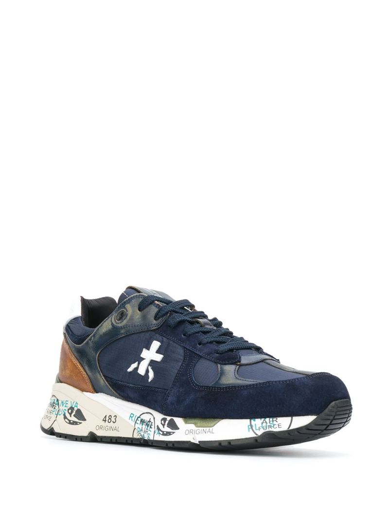 Blue Mase Low Top Leather Sneakers