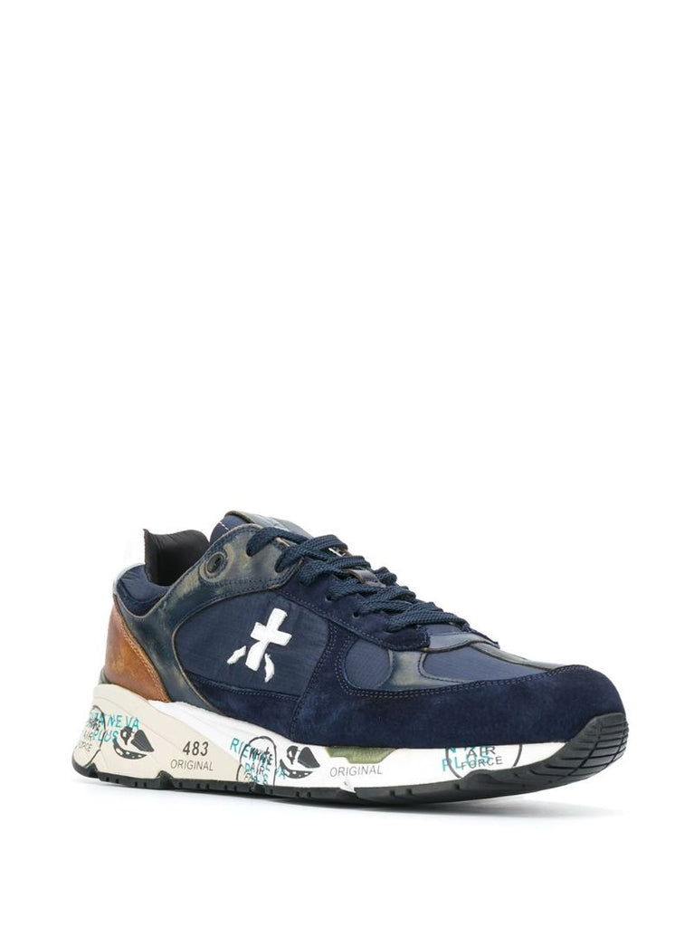 Blue Mase Low Top Leather Sneakers