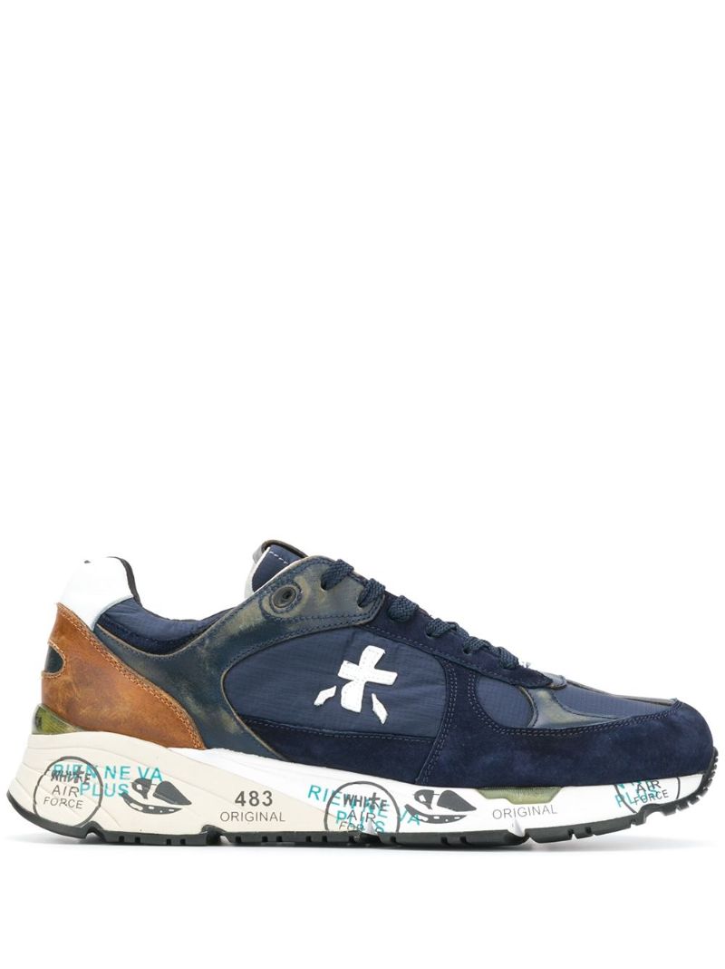 Blue Mase Low Top Leather Sneakers