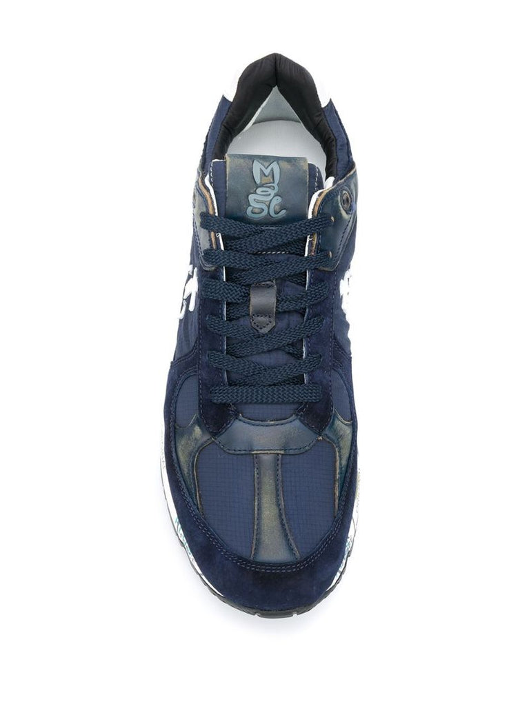 Blue Mase Low Top Leather Sneakers