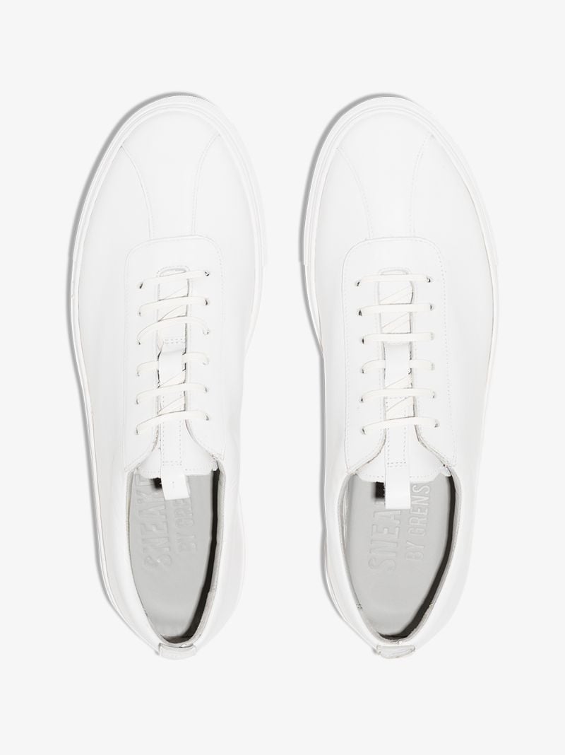 White Low Top Leather Sneakers