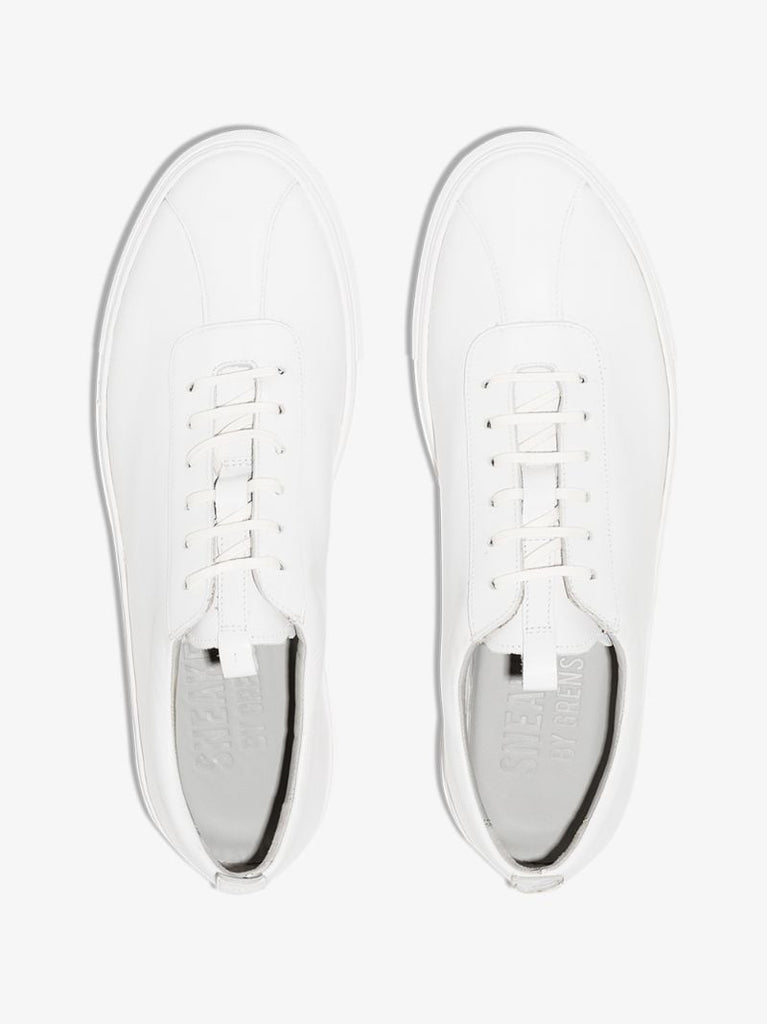White Low Top Leather Sneakers