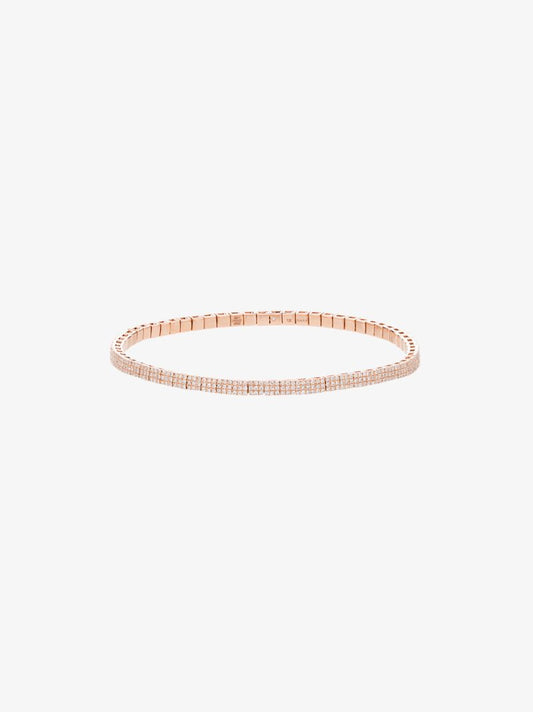 18k Yellow Gold Square Stretch Diamond Bracelet