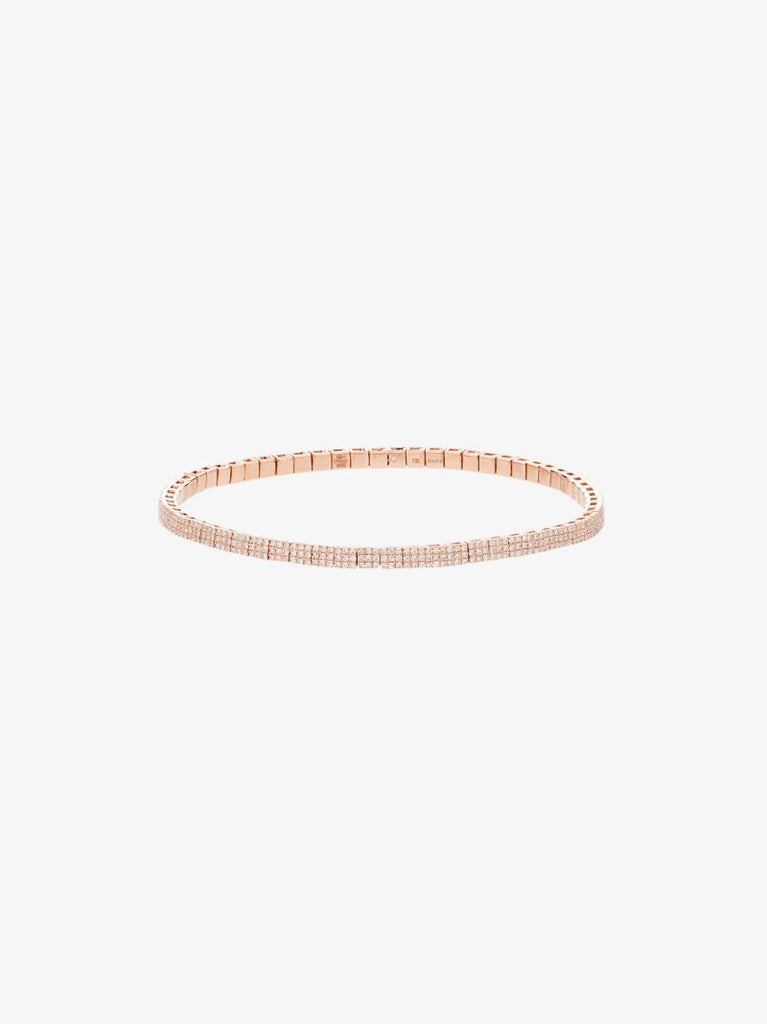18k Yellow Gold Square Stretch Diamond Bracelet