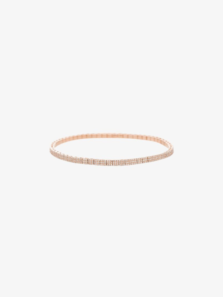 18k Yellow Gold Square Stretch Diamond Bracelet