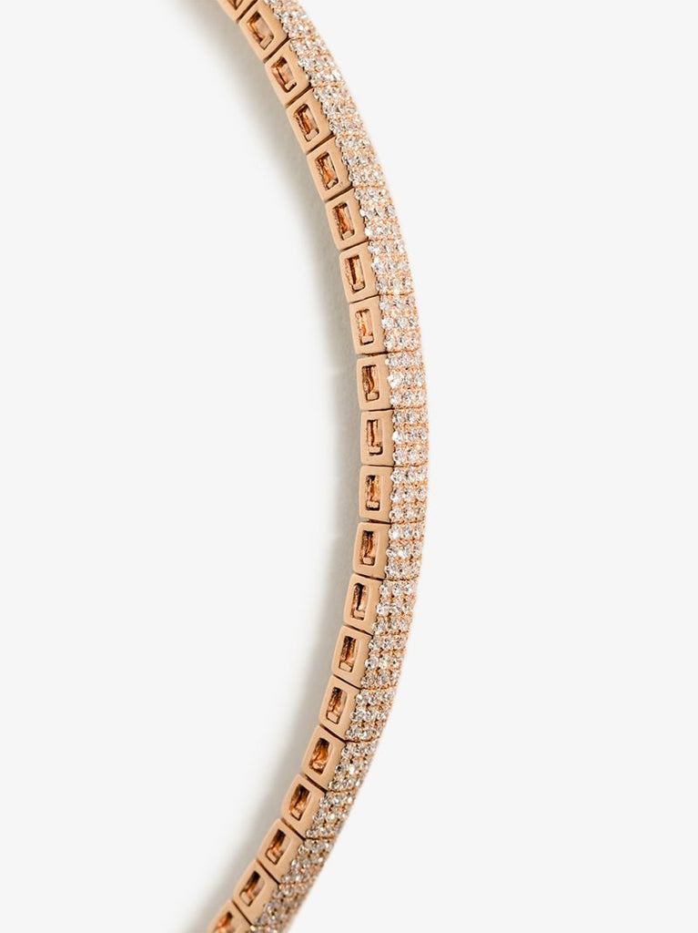 18k Yellow Gold Square Stretch Diamond Bracelet
