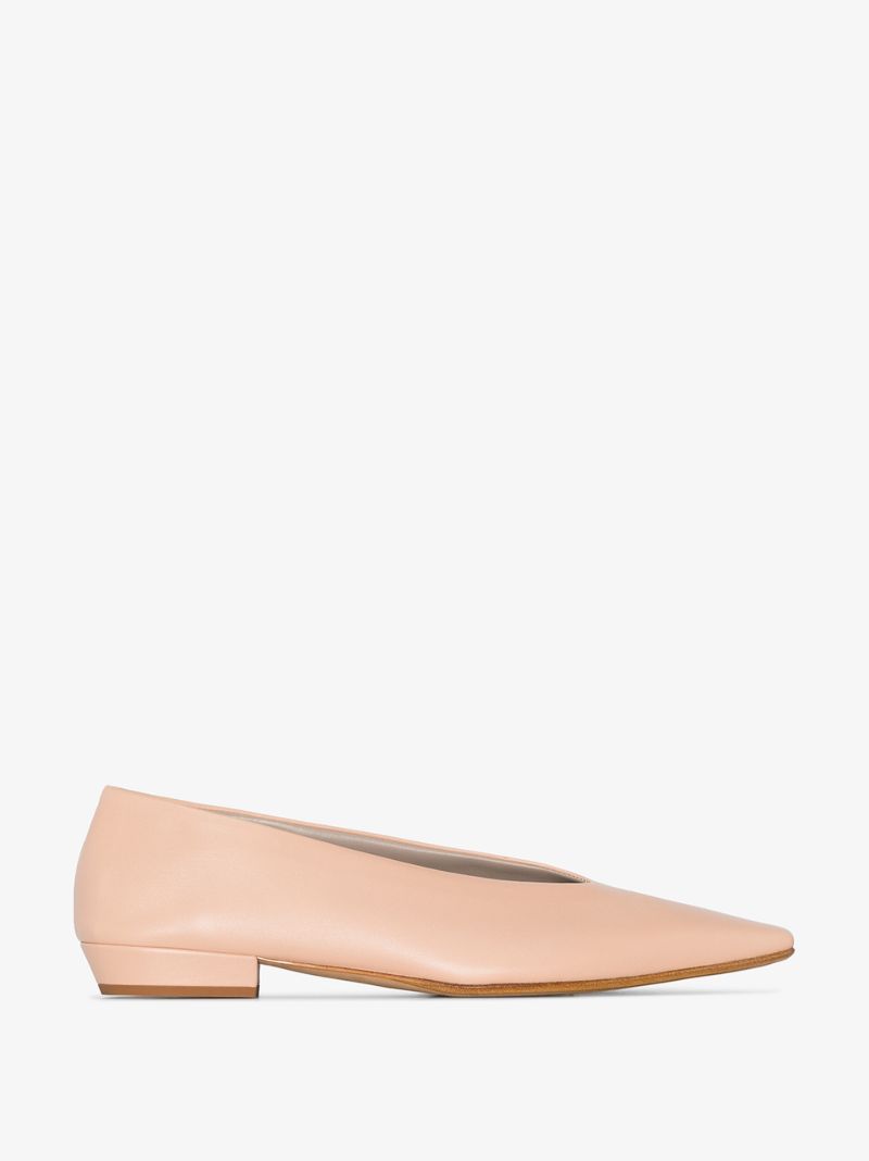Nude Pointed Leather Pumps