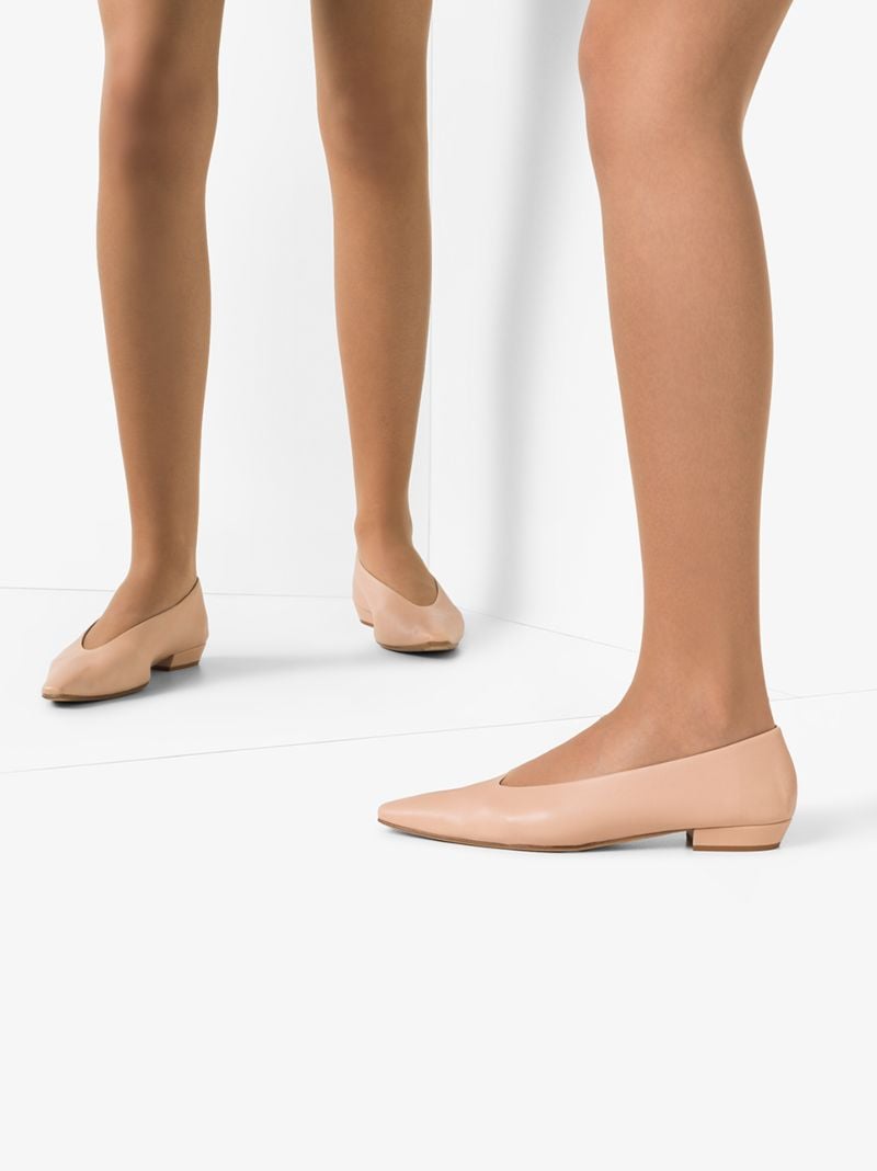 Nude Pointed Leather Pumps