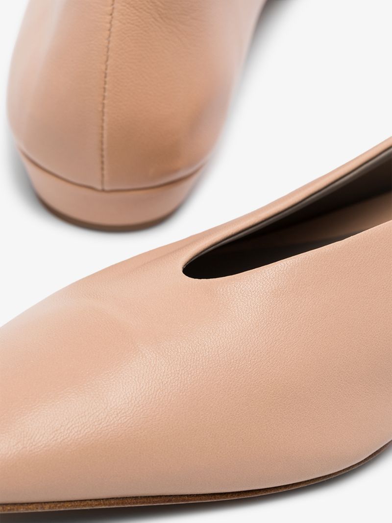 Nude Pointed Leather Pumps