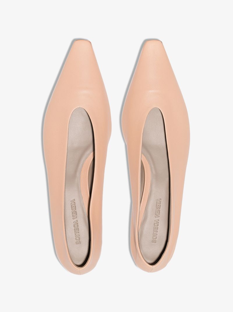 Nude Pointed Leather Pumps