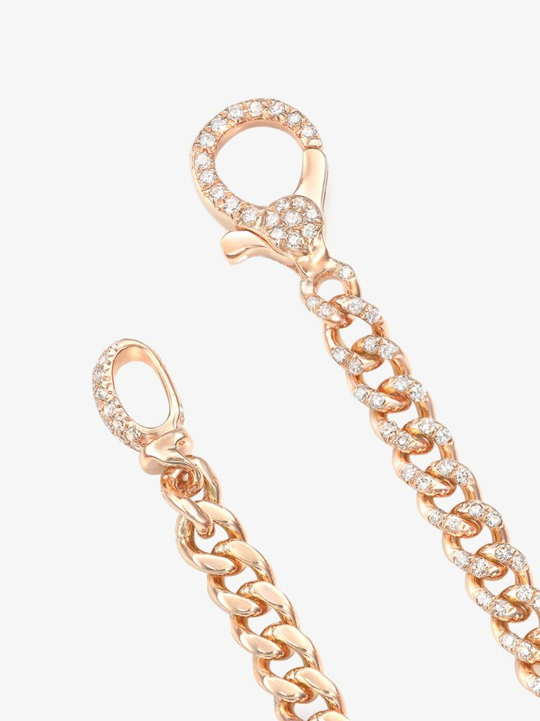 18k Rose Gold Baby Link Diamond Bracelet