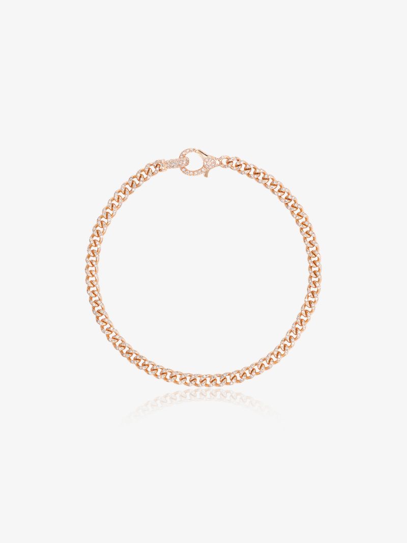 18k Rose Gold Baby Link Diamond Bracelet