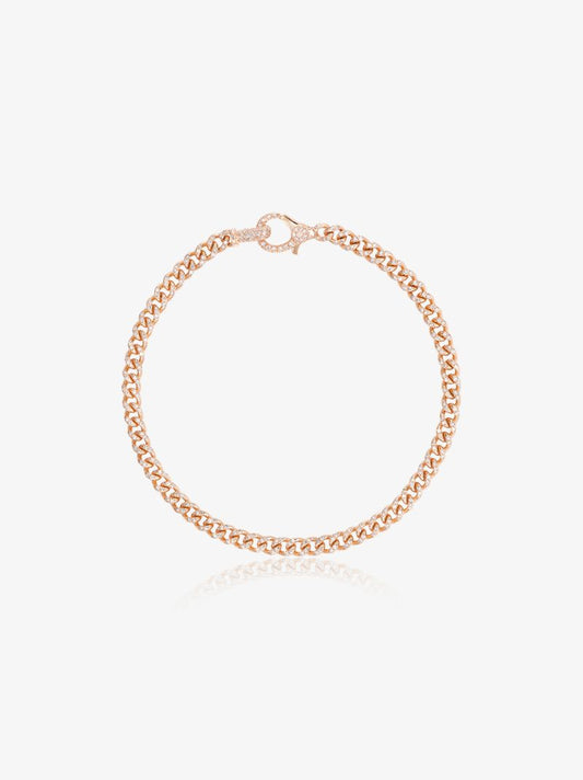 18k Rose Gold Baby Link Diamond Bracelet