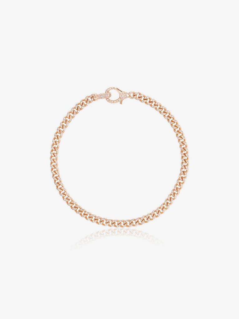 18k Rose Gold Baby Link Diamond Bracelet