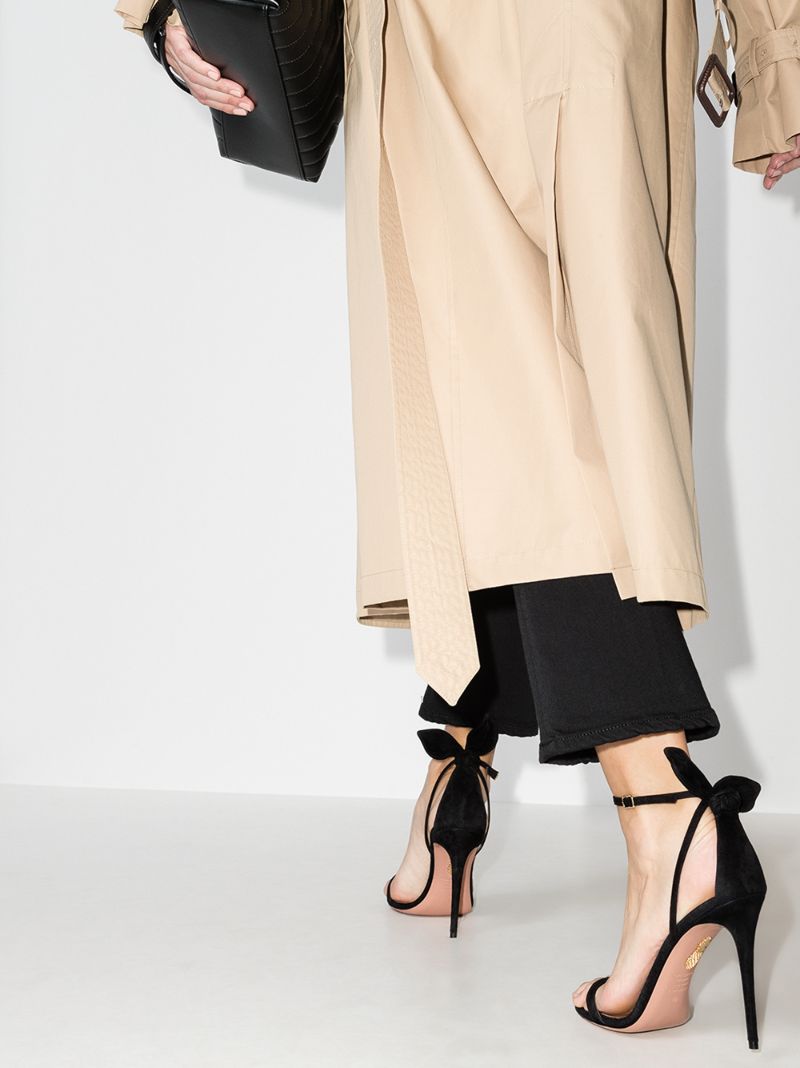 Black Deneuve 105 Suede Bow Sandals