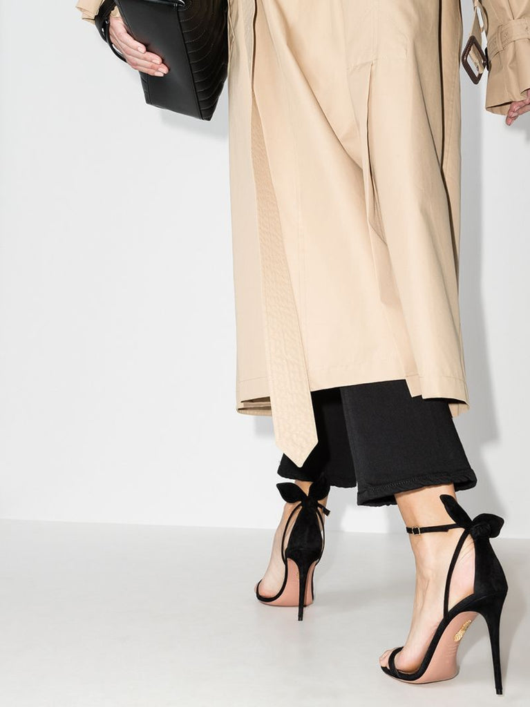 Black Deneuve 105 Suede Bow Sandals
