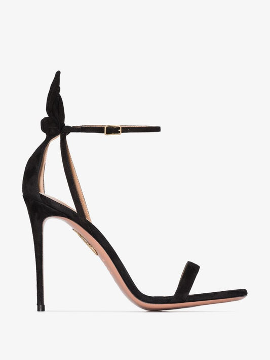 Black Deneuve 105 Suede Bow Sandals