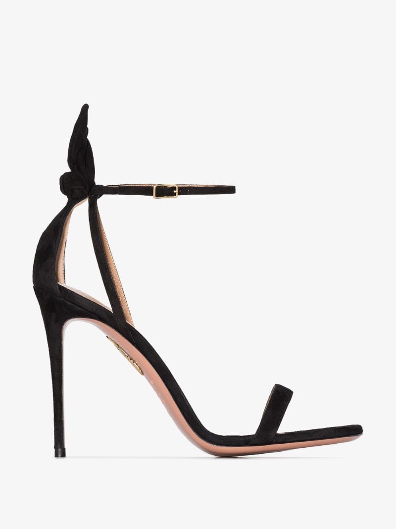 Black Deneuve 105 Suede Bow Sandals