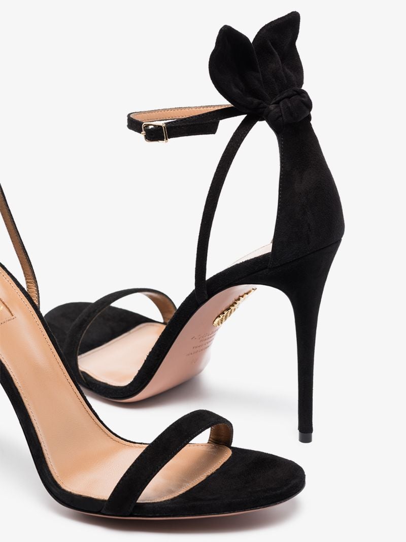 Black Deneuve 105 Suede Bow Sandals