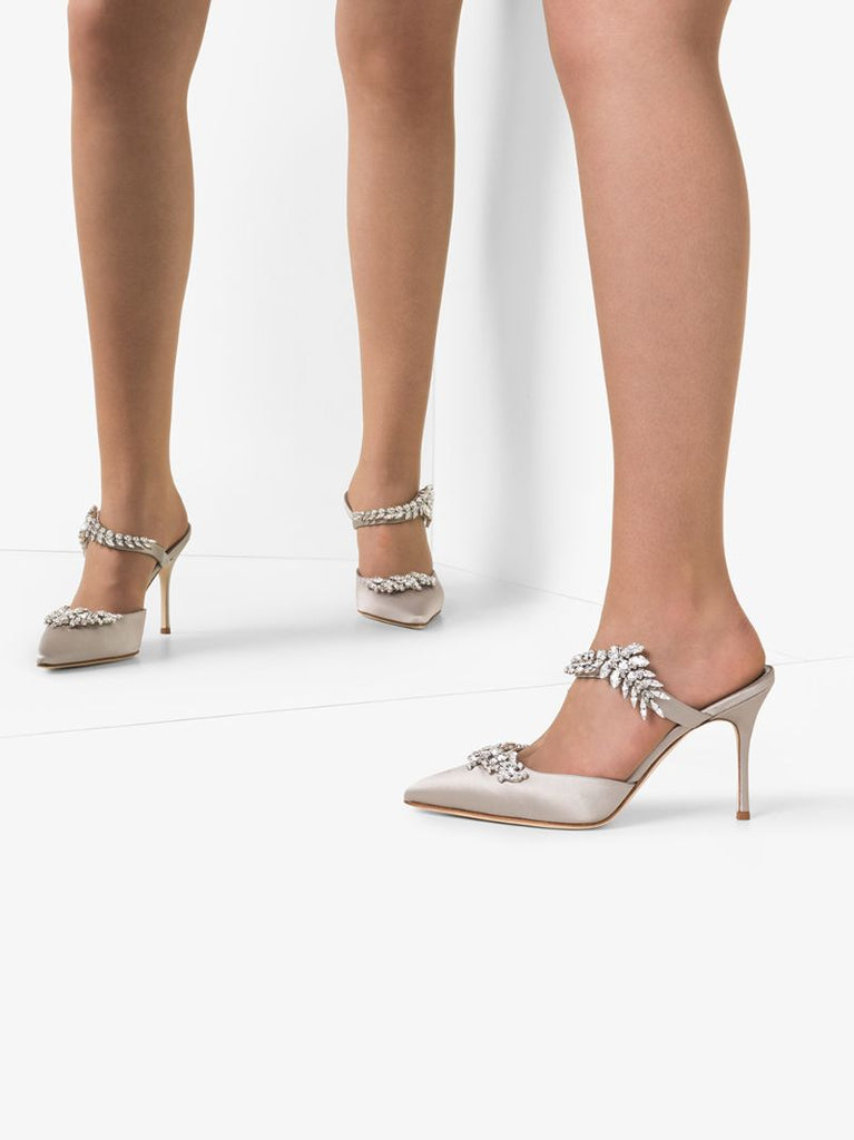 Grey Lurum 110 Satin Pumps