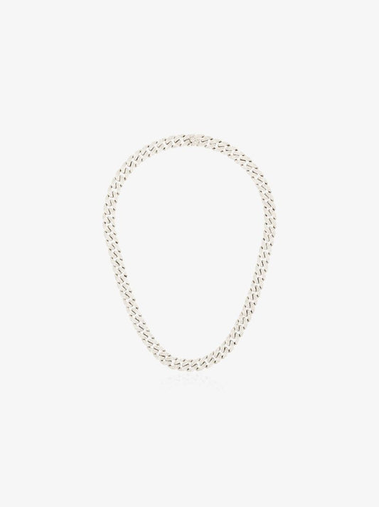 18k White Gold PavÃ_x0083_Â© Diamond Link Necklace