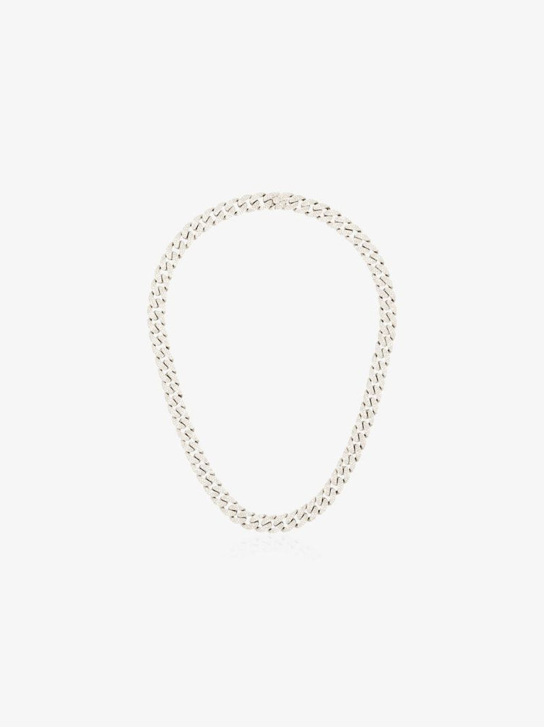 18k White Gold PavÃ_x0083_Â© Diamond Link Necklace