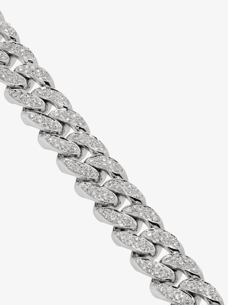 18k White Gold PavÃ_x0083_Â© Diamond Link Necklace