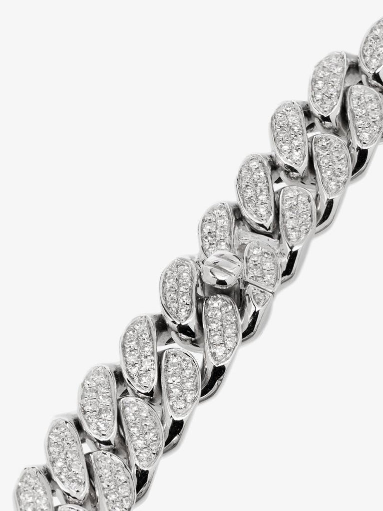 18k White Gold PavÃ_x0083_Â© Diamond Link Necklace