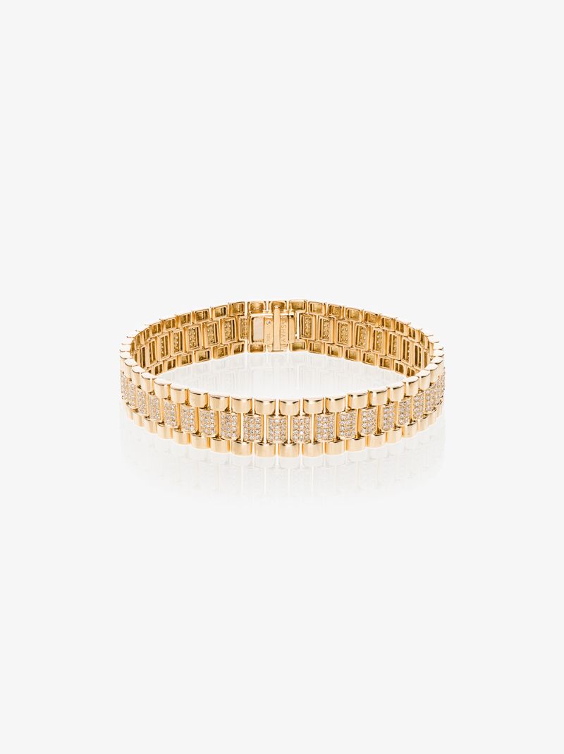 18k Yellow Gold PavÃ_x0083_Â© Diamond Link Bracelet