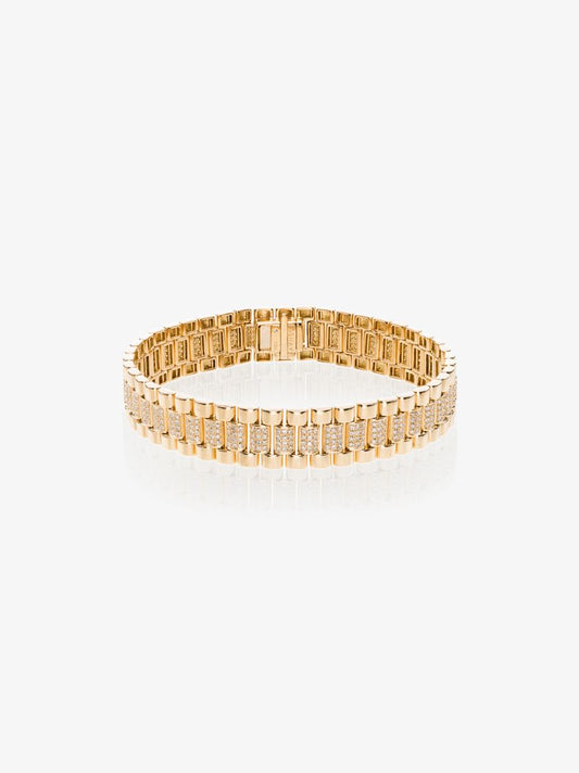 18k Yellow Gold PavÃ_x0083_Â© Diamond Link Bracelet