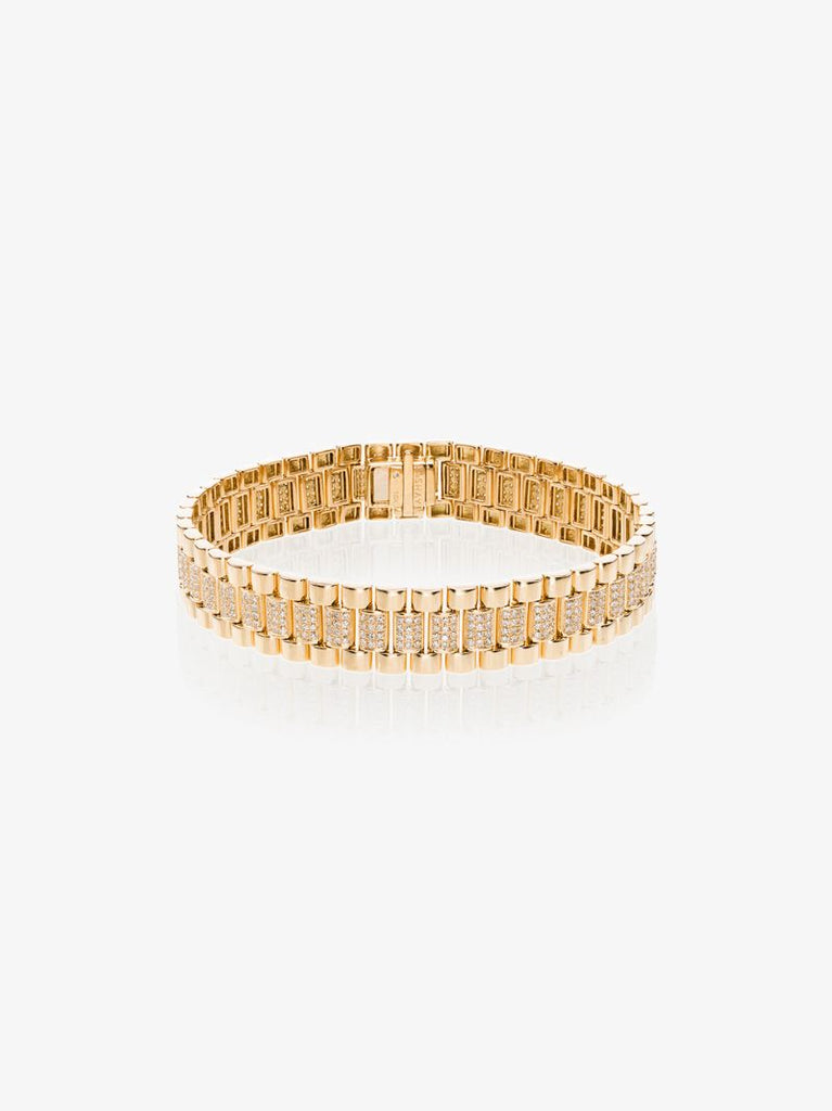 18k Yellow Gold PavÃ_x0083_Â© Diamond Link Bracelet